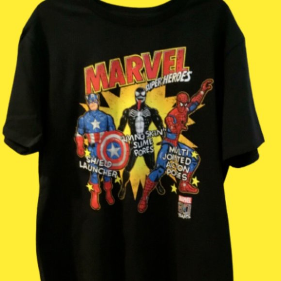 NWT Marvel Comics Superheroes T-Shirt Disney Store Captain America Spiderman L - Picture 6 of 6